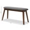 Baxton Studio Easton Dark Grey Upholstered Walnut Finished Wood Bench 144-7938 - alternate 8